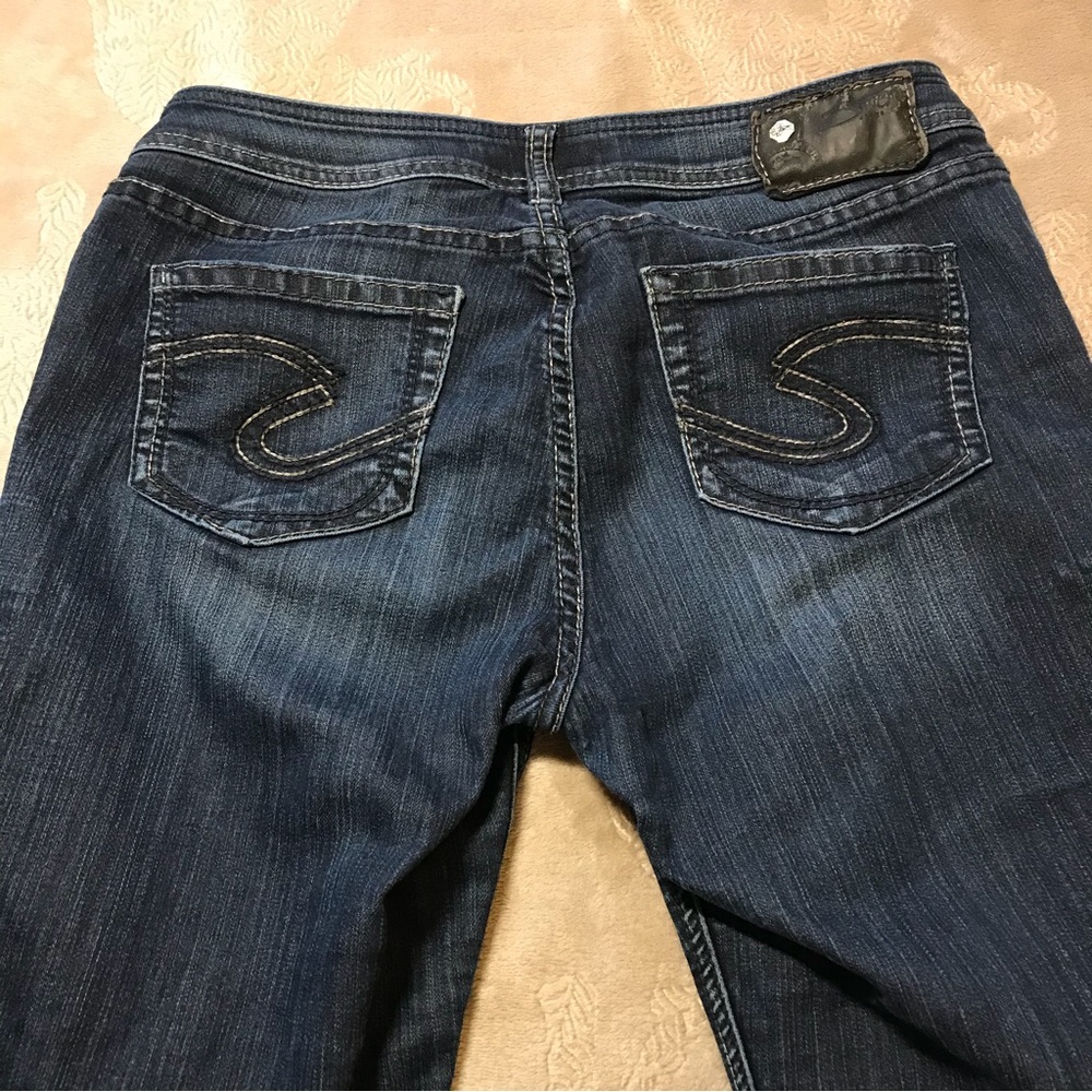 Silver Suki jeggings dark blue jeans hem wear Size 29/29 - Picture 2 of 8